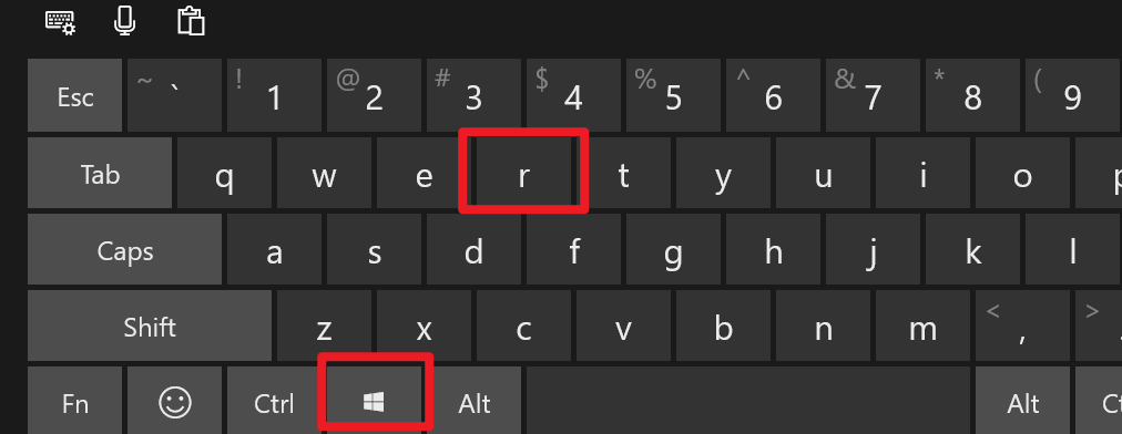 按 win + R 健
